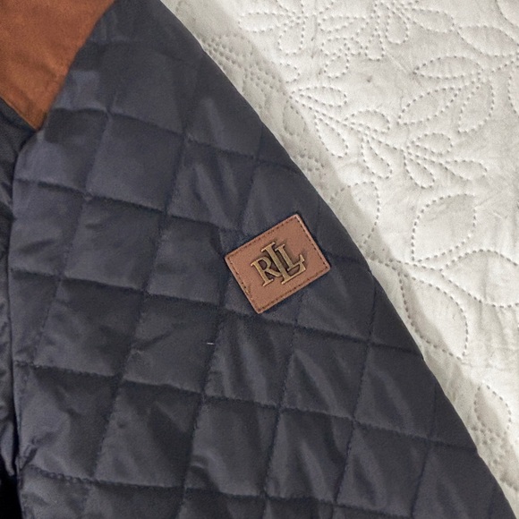 Polo Ralph Lauren Black Quilted Jacket with Brown Details-women’s - Picture 3 of 13